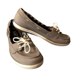Keds Women's Size 8 Grey Canvas Boat Deck Shoes